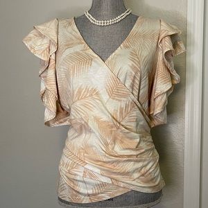INC Summer Palm Wrap Shirt